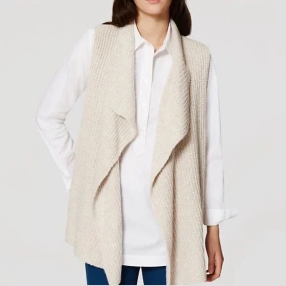 Loft Cream/Beige Knit Sweater Vest - Size Small